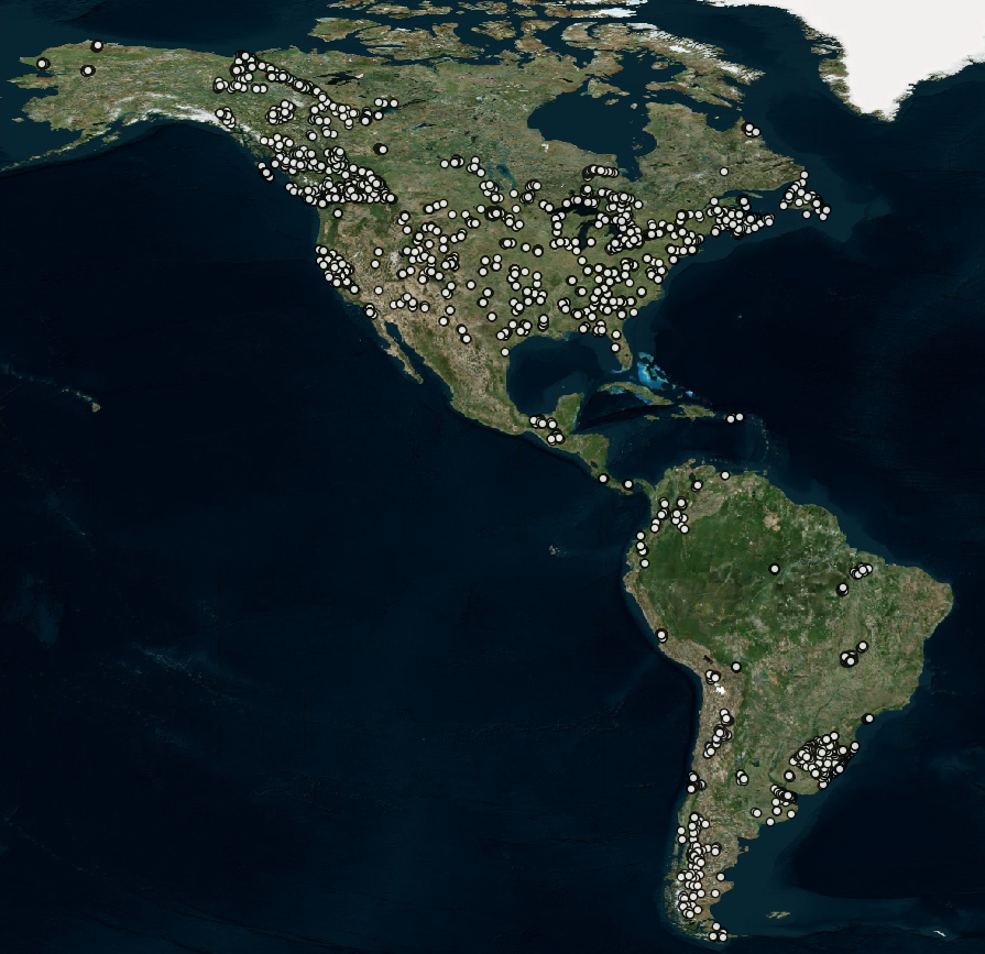 Sampling sites map